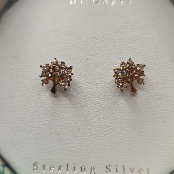 Contessa Di Capri Gold Tree Cluster Earrings - Picture 2 of 4